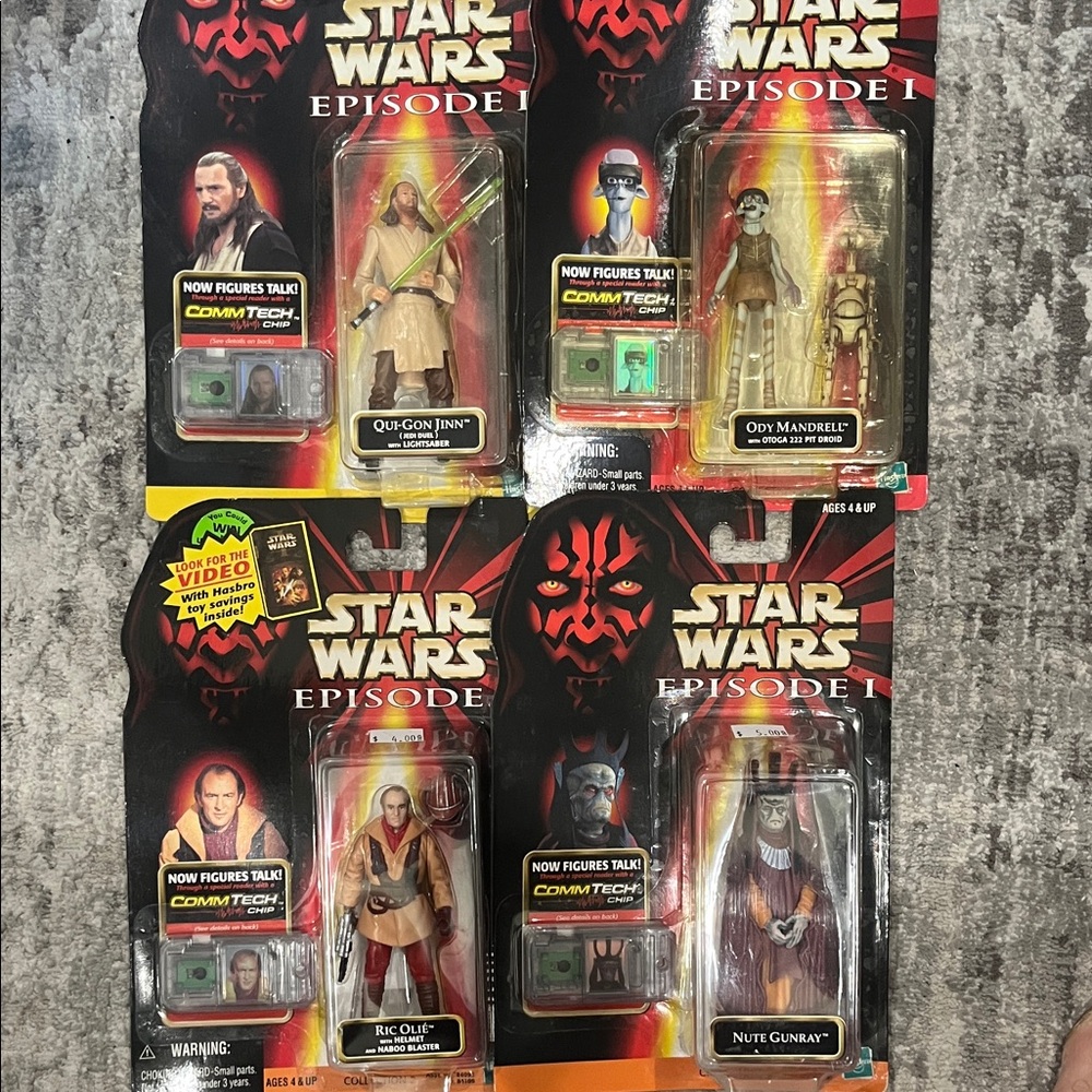 Star Wars Episode I Action Figures with Red and Black Packaging